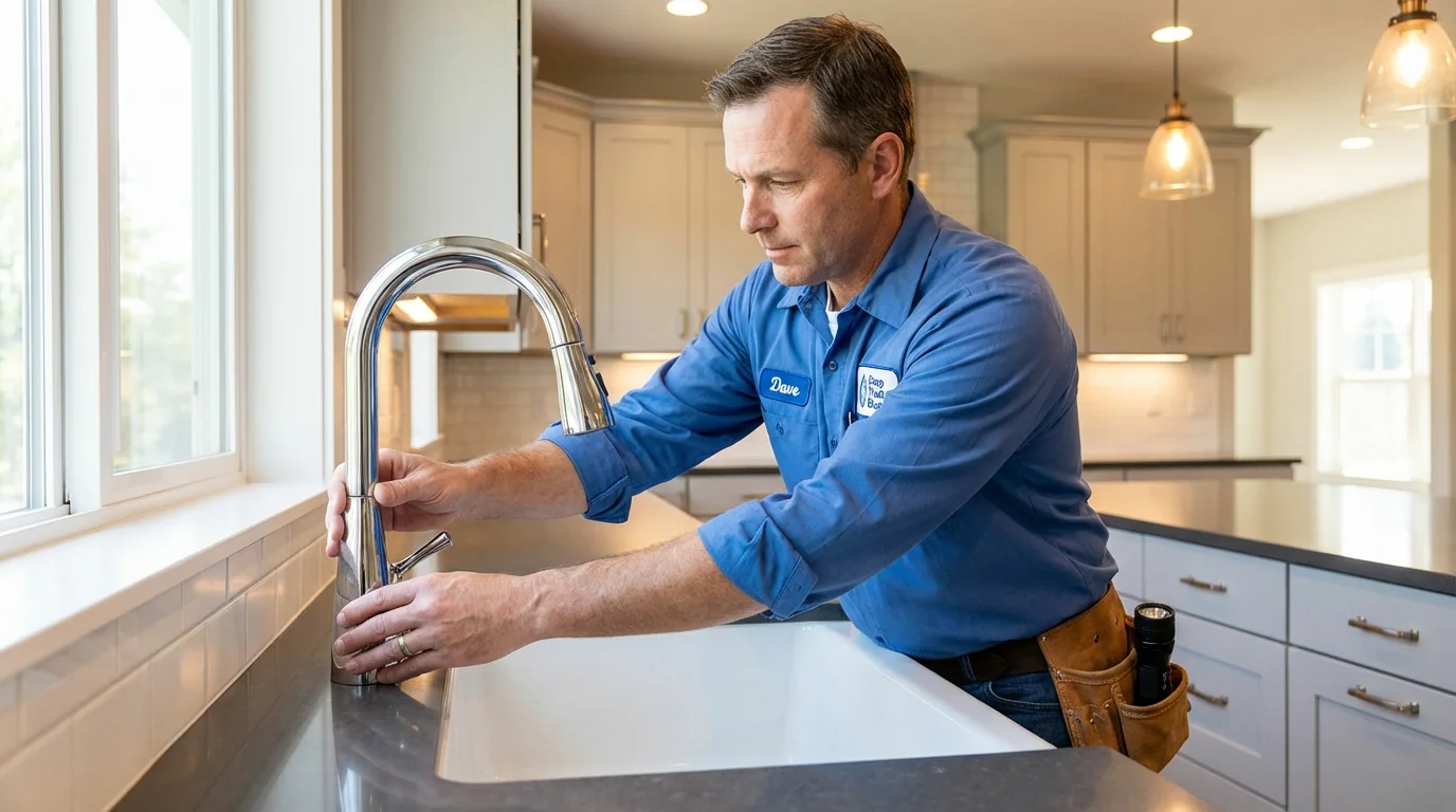 Kitchen faucet installation by Johns Plumbing LLC in Holton